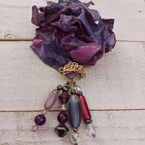 Vintage Purple Floral Brooch